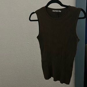 Olive green MM LaFleur ribbed tank